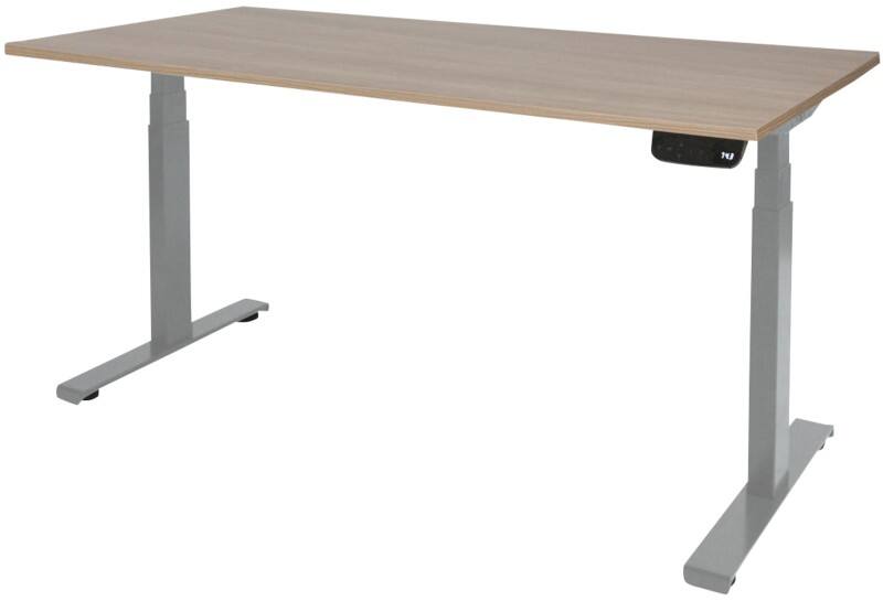 Schaffenburg Dextro Plus Zit-sta-bureau Rechthoekig Kersen T-Voet 1.600 (B) x 800 (D) x 645 (H) mm Melamine