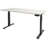 Schaffenburg Zit-sta bureau Dextro Plus Krijtwit, zwart 1800 x 800 mm