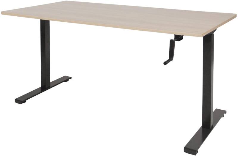 Schaffenburg Dextro Slinger Zit-sta-bureau Rechthoekig Eiken T-Voet 1.200 (B) x 800 (D) x 705 (H) mm Melamine