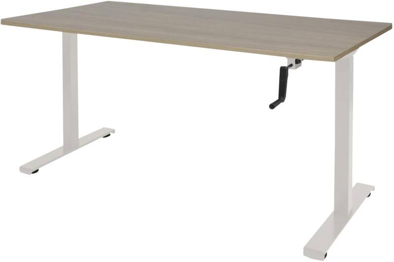 Schaffenburg Dextro Slinger Zit-sta-bureau Rechthoekig Eiken T-Voet 1.400 (B) x 800 (D) x 705 (H) mm Melamine
