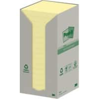 Post-it Recycled Notes 76 x 76 mm Canary Yellow Geel 16 Blokken van 100 Vellen