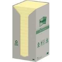 Post-it Recycled Notes 76 x 76 mm Canary Yellow Geel 16 Blokken van 100 Vellen