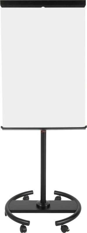Bi-Office Volledig in hoogte verstelbare flipover, eenvoudig om te zetten naar een tafel Mobiele flipchart Vrijstaand Staal 70 (B) x 105,6 (H) cm Zwart