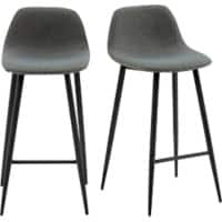 Paperflow Bar Stool Grijs met Zwart Poten Pack of 2