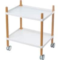 Paperflow Rechthoekige trolley met wit polypropyleen Top en Beukenkleurig frame 500 x 360 x 550 mm