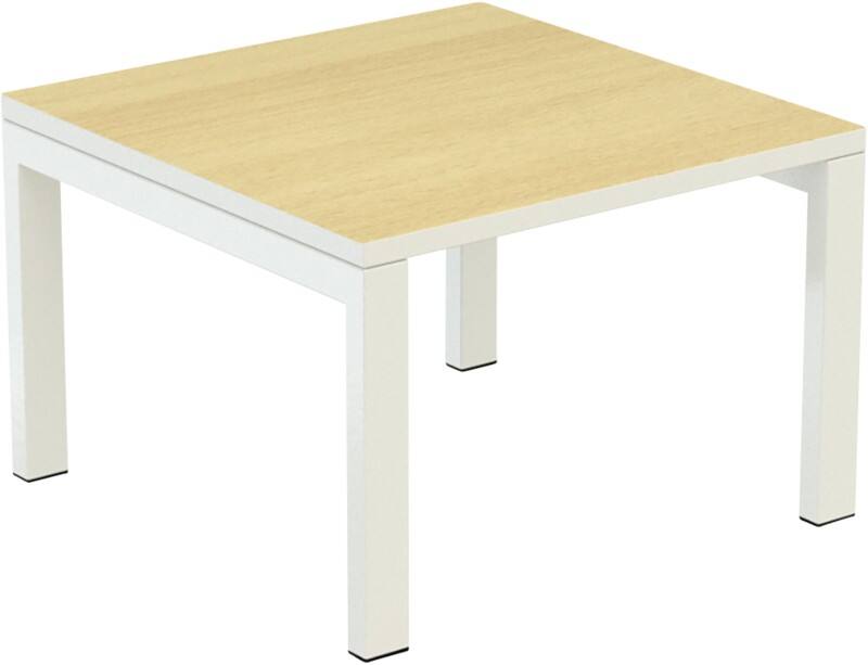 meet powered by PAPERFLOW Vierkante bijzettafel Melamine blad Easy Desk 600 x 600 x 400 mm Bruin, wit