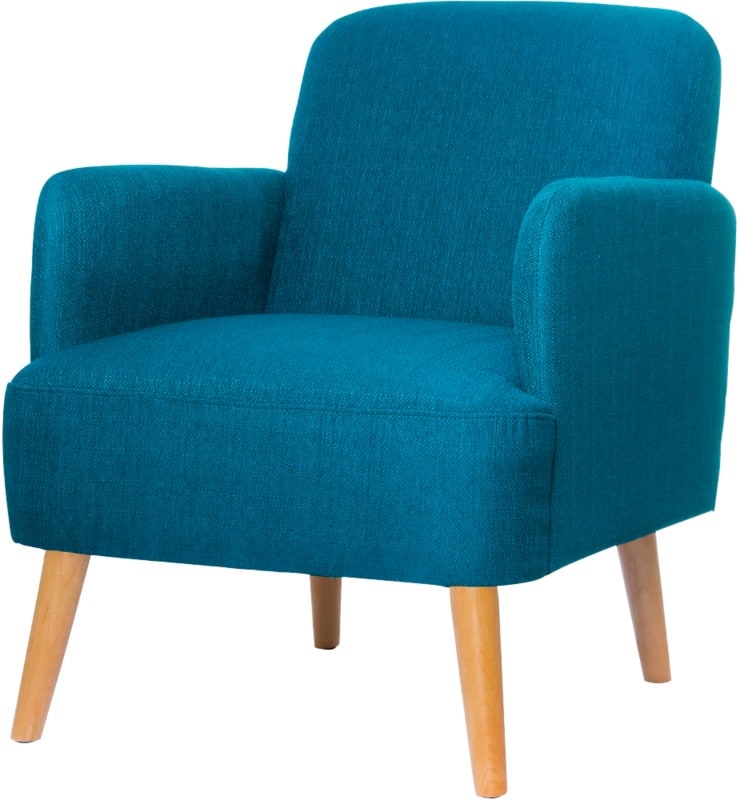 meet powered by PAPERFLOW Bezoekersstoel Stof Vaste armleuning Blauw Brooks