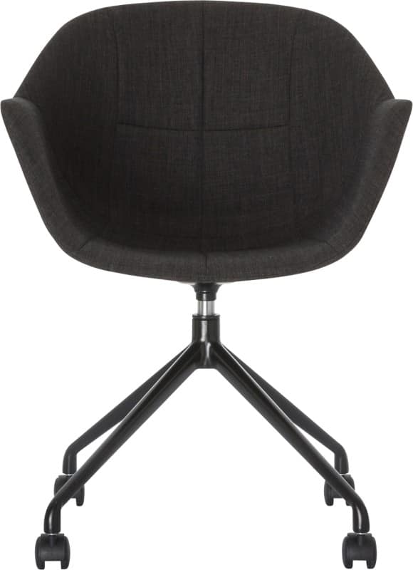 meet powered by PAPERFLOW Bezoekersstoel Stof Vaste armleuning Zwart GANT 620 x 575 x 850 mm 2 Stuks