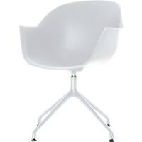 Paperflow Bezoekersstoel met armleuning MOON Wit 4 stuks