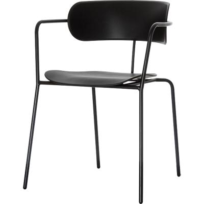 Paperflow bezoekersstoel met armleuning BISTRO Zwart 4 stuks