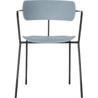 Paperflow Bezoekersstoel Kunststof Vaste armleuning Blauw BISTRO  4 Stuks