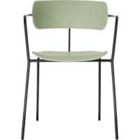 Paperflow Bezoekersstoel Kunststof Vaste armleuning Groen BISTRO  4 Stuks