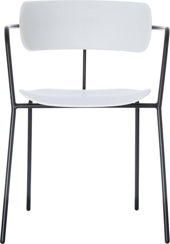 meet powered by PAPERFLOW Bezoekersstoel Kunststof Vaste armleuning Wit BISTRO  4 Stuks