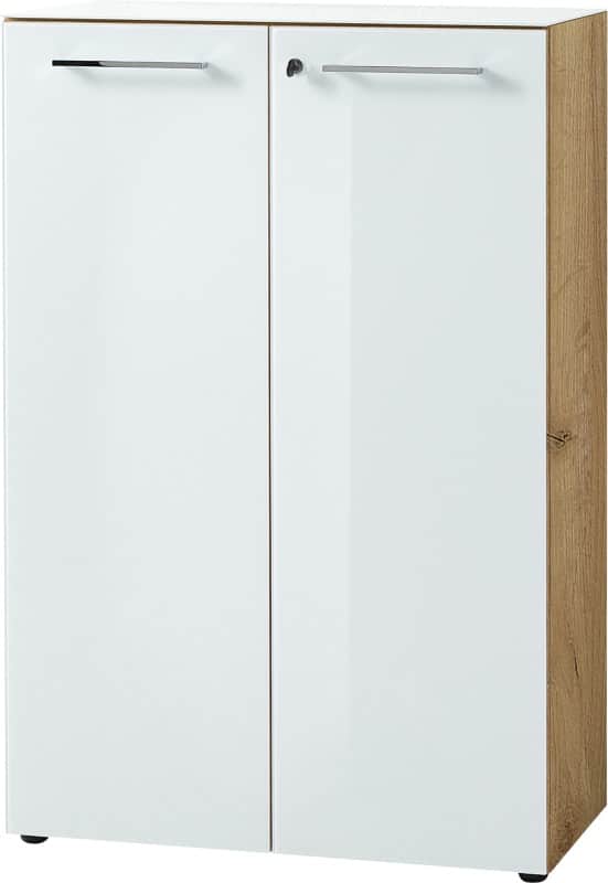 GERMANIA Niet hoogteverstelbaar Archiefkast Eiken 800 (B) x 370 (D) x 1.200 (H) mm Glas, spaanplaat