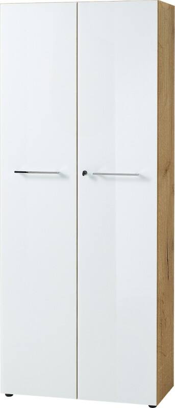 GERMANIA Niet hoogteverstelbaar Archiefkast Eiken 800 (B) x 370 (D) x 1.960 (H) mm Glas, spaanplaat