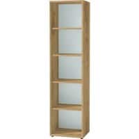 GERMANIA Glas, spaanplaat Boekenkast 4 Planken 500 x 370 x 1.960 mm Eiken