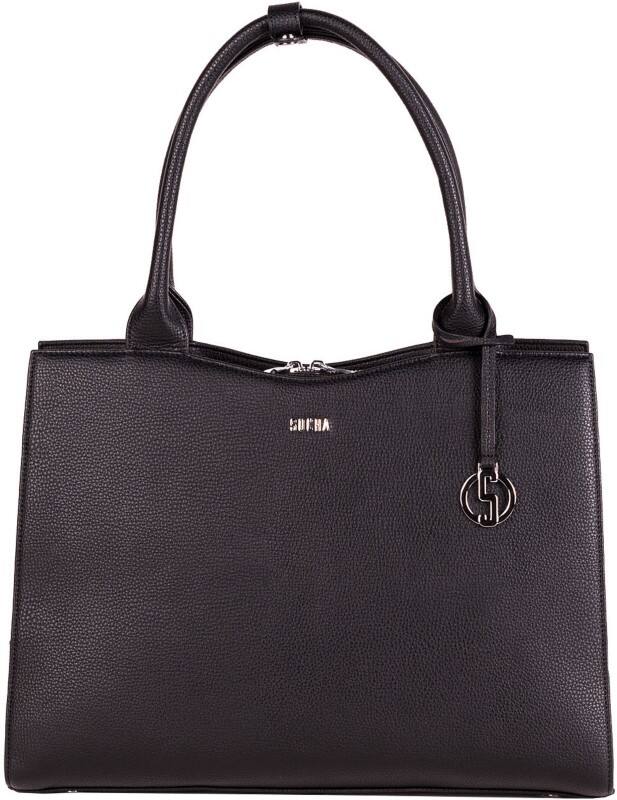 SOCHA Diep Zwart Midi Laptoptas 13,3" 36 x 12 x 29 cm Kunstleer Zwart