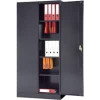 Realspace Draaideurkast Staal 4 Planken Afsluitbaar 920 x 420 x 1.950 mm Zwart
