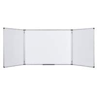 Bi-Office Ruimtebesparend, droog uitwisbaar multifunctioneel whiteboard Vouwbaar whiteboard Magnetisch Gelakt staal Dubbel 90 (B) x 60 (H) cm