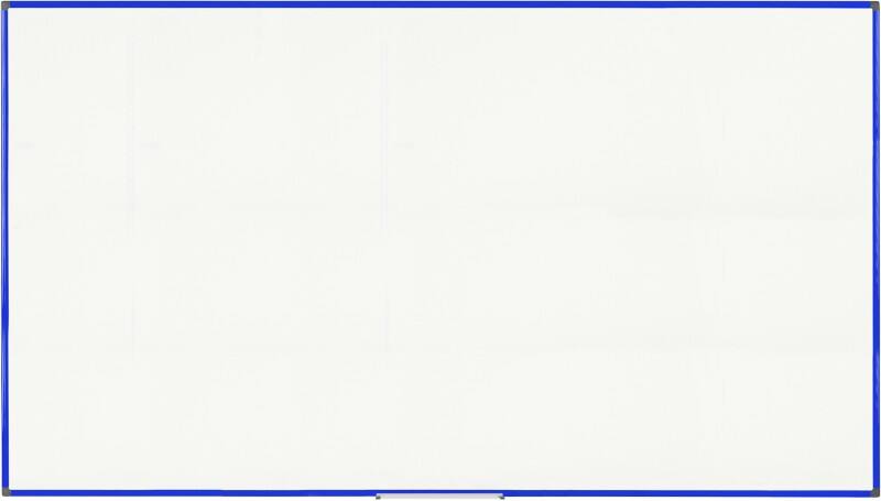 Bi-Office Whiteboard met blauw aluminium frame en gelakt stalen oppervlak Whiteboard Magnetisch Gelakt staal Enkel 200 (B) x 120 (H) cm