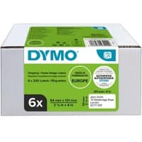 Dymo LW 2093092 / 99014 Authentiek Verzend-/Naambadge etiketten Zelfklevend Wit 54 x 101 mm 6 Rollen à 220 Etiketten