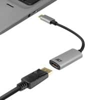 ACT AC7030 1 x USB C male naar 1 x Display Port female adapter 0.15m Grijs