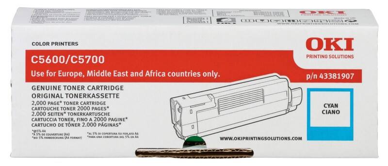 OKI 43381907 Origineel Tonercartridge Cyaan