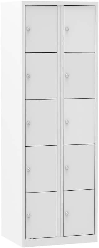 Ceha Metaal Garderobekast 5 Deuren 2 kluisjes Cilinderslot 600 x 500 x 1.800 mm Wit