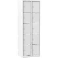 Ceha Metaal Garderobekast 5 Deuren 2 kluisjes Cilinderslot 600 x 500 x 1.800 mm Wit