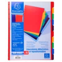 Exacompta Blanco Tabbladen A4 Maxi Kleurenassortiment 10 tabs PP (Polypropeen) 86003E 10 Stuks