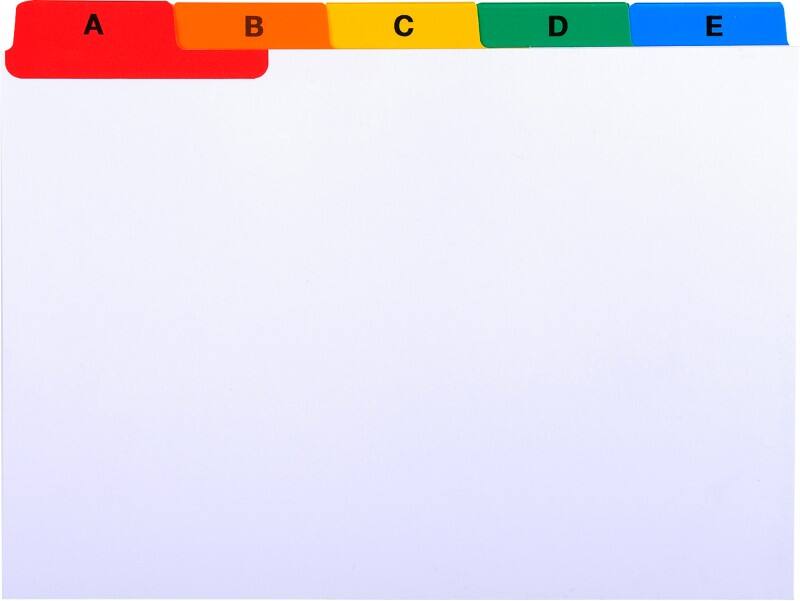Exacompta Tabbladen 13997E A6 25 tabs Niet geperforeerd Karton A - Z 10 Stuks