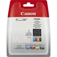 Canon CLI-551 Origineel Inktcartridge Zwart, cyaan, geel, magenta Multipak  4 Stuks