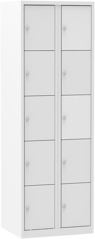 Ceha Metaal Garderobekast 5 Deuren 2 kluisjes Valgrendelslot 600 x 500 x 1.800 mm Wit