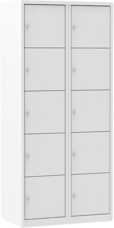 Ceha Metaal Garderobekast 5 Deuren 2 kluisjes Cilinderslot 600 x 500 x 1.800 mm Wit