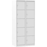 Ceha Metaal Garderobekast 10 Deuren Cilinderslot 600 x 500 x 1.800 mm Wit