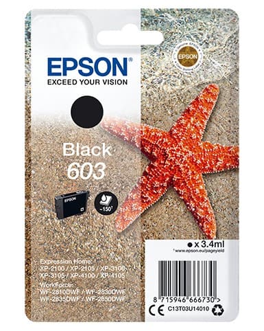 Epson 603 Origineel Inktcartridge C13T03U14010 Zwart