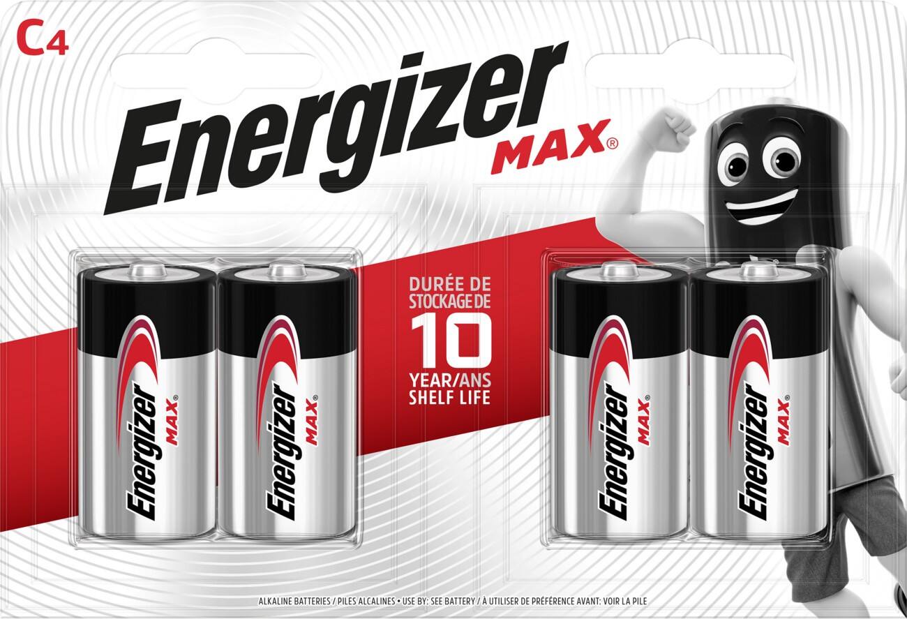 Energizer C Alkaline Batterijen Max LR14 1,5V 4 stuks
