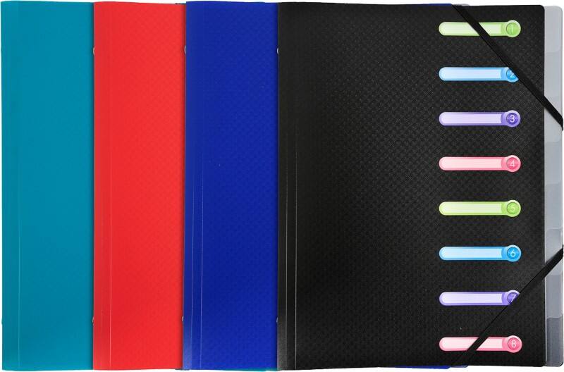 Exacompta Sorteermap Speciaal 8 tabs Kleurenassortiment 56180E 24 (B) x 32 (H) cm 10 Stuks