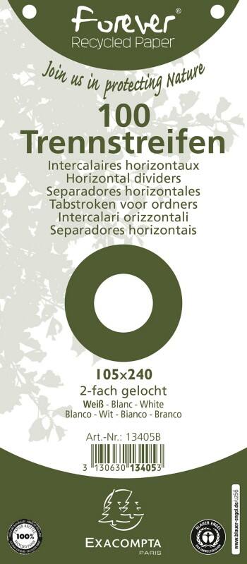 Exacompta Forever Young Tabbladen Speciaal Wit Karton 2 Gaten 13405B 1200 Stuks