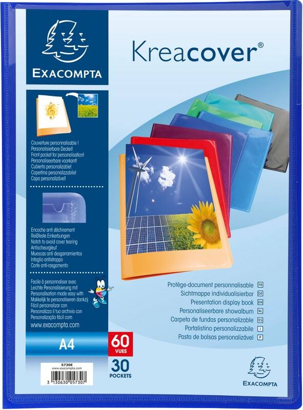 Exacompta Showalbum 5730E A4 Kleurenassortiment 30 hoezen 12 Stuks