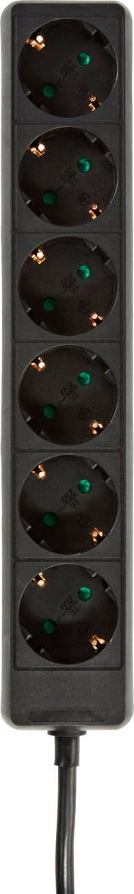 Nedis Stekkerdoos Beschermend contact 6 stopcontacten 3m zwart