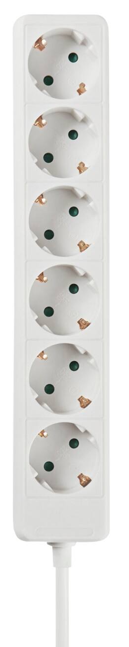 Nedis Stekkerdoos Beschermend contact 6 stopcontacten 3m wit