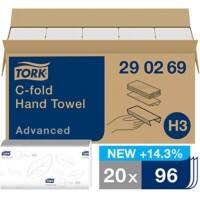 Tork papieren Handdoeken H3 Advanced Wit 20 stuks à 96 Vellen
