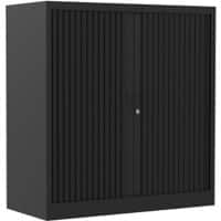Ceha Roldeurkast Metaal 2 Planken Afsluitbaar 1.000 x 450 x 1.050 mm Zwart