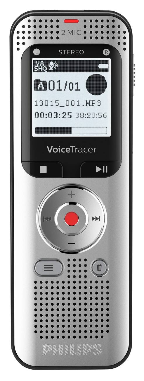 Philips Digitale Audiorecorder VoiceTracer DVT2050 Zilver, zwart