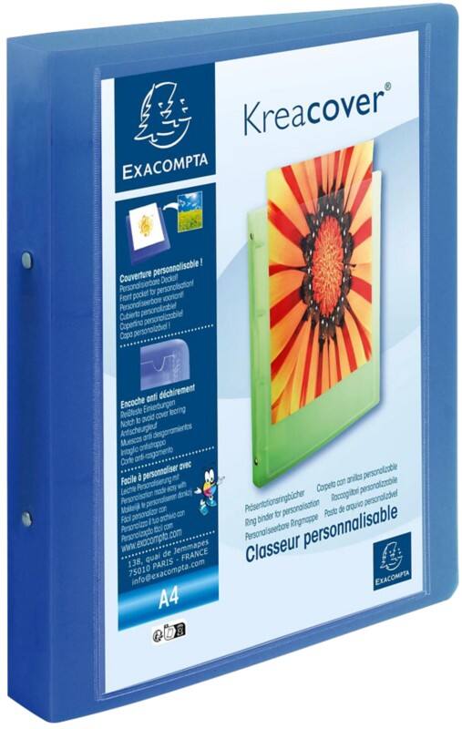 Exacompta Kreacover 30 mm Elastomap PP (Polypropeen) A4 2 Ringen Kleurenassortiment 54869E 12 Stuks