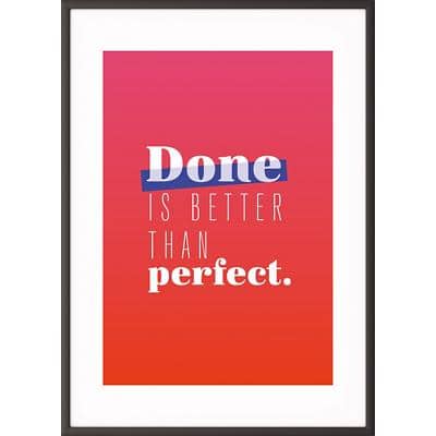 Paperflow Lijst met motiverende slogan "Done Is Better Than Perfect" 300 x 400 mm Kleurenassortiment
