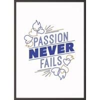 Paperflow Lijst met motiverende slogan "Passion Never Fails" 300 x 400 mm Kleurenassortiment