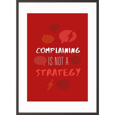 Paperflow Lijst met motiverende slogan "Complaining Is Not A Strategy" 300 x 400 mm Kleurenassortiment