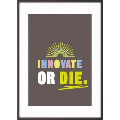 Paperflow Lijst met motiverende slogan "Innovate Or Die" 300 x 400 mm Kleurenassortiment